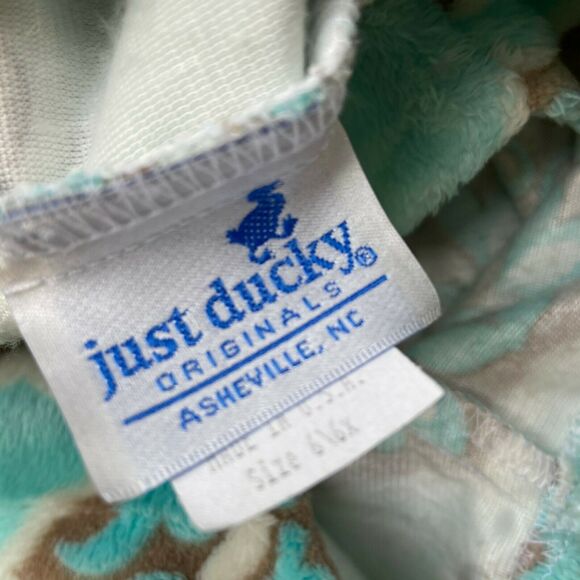 Just Ducky Girls Dress Size 6X Turquoise Tan White Velour Jumper Spring Colors - Picture 4 of 7
